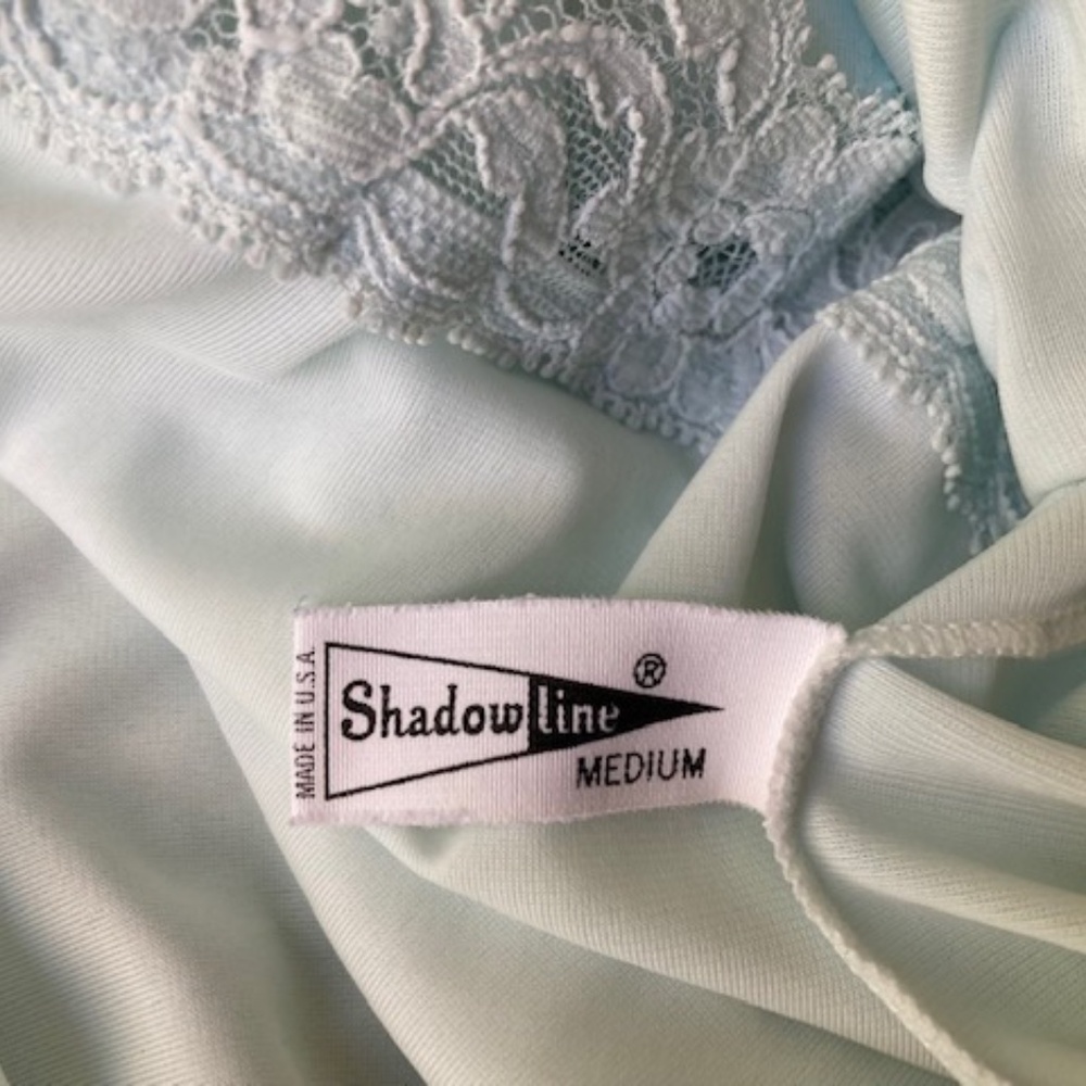 Vintage Shadow Line Powder Blue Nylon Robe - Picture 9 of 13